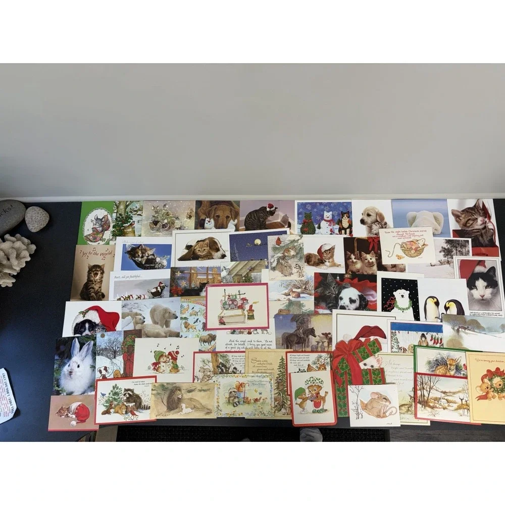 Vintage Christmas Cards Fronts ONLY Birds Scrapbooking Decoupage Lot of 45+